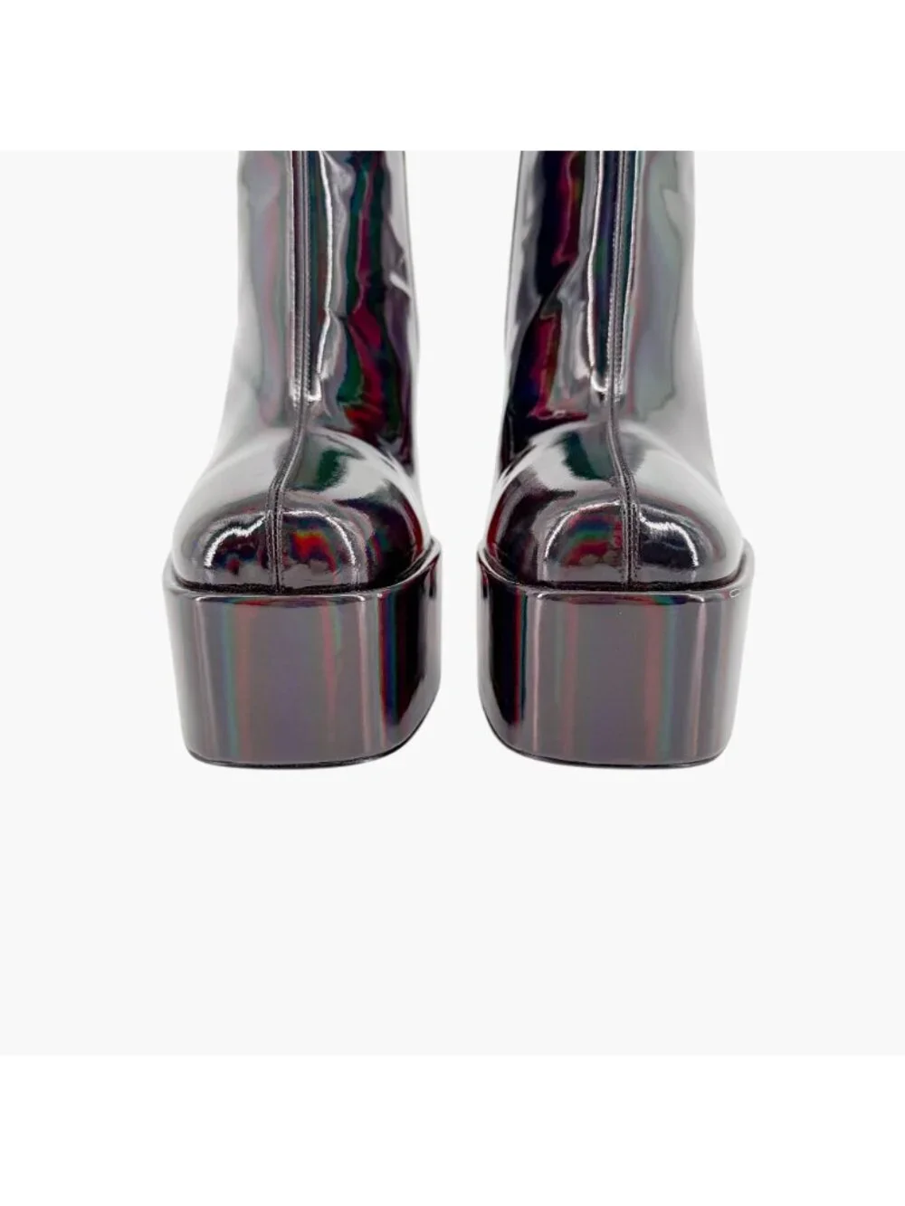 Christian Louboutin Stage Angel Platform Boots Black Holographic Size 37 US 7